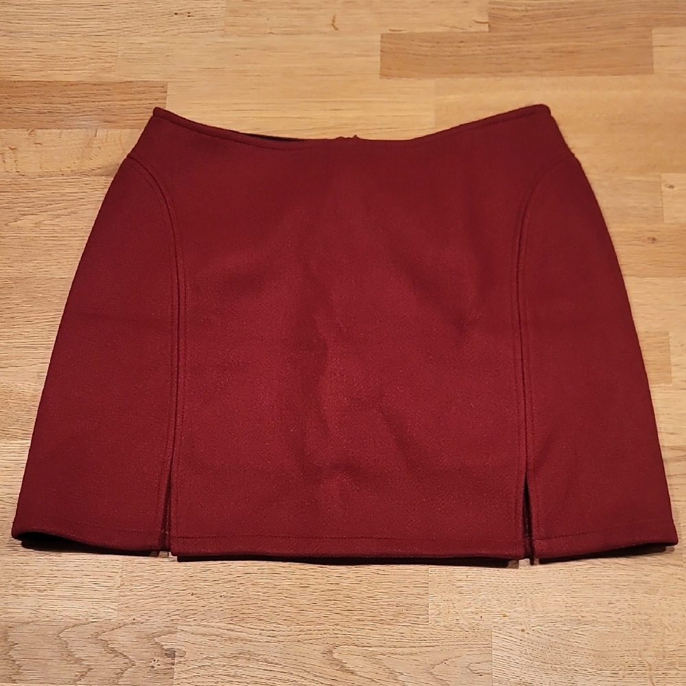 Maroon Mini Skirt